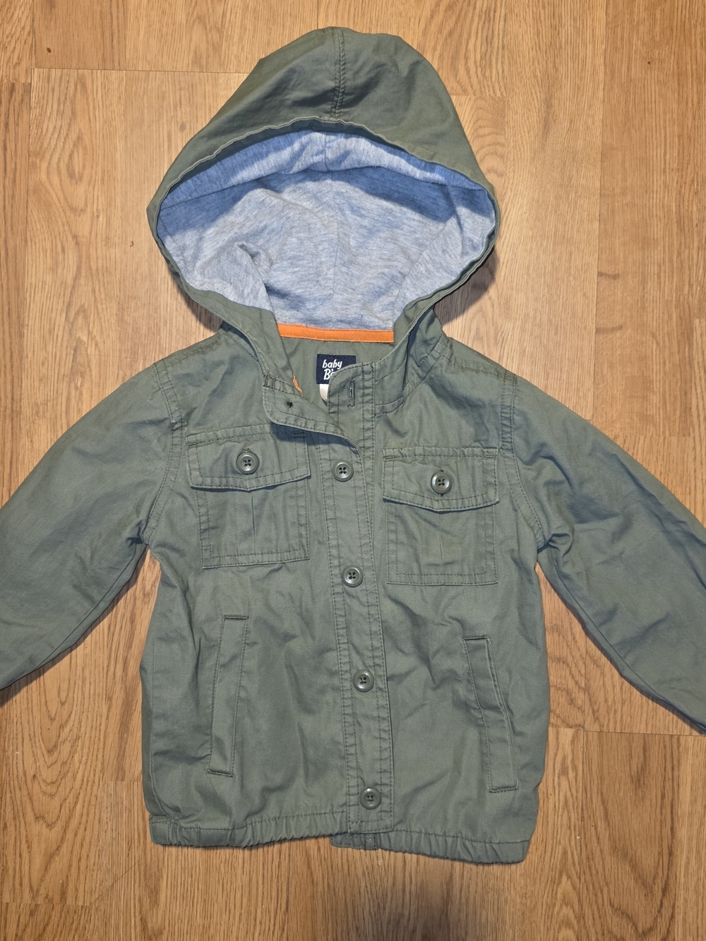 Baby B'gosh Olive Green Hooded Grey Inside Hood Toddler Coat
